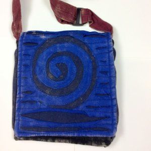 NEW Vintage Inspired Boho Handbag Blue Swirl